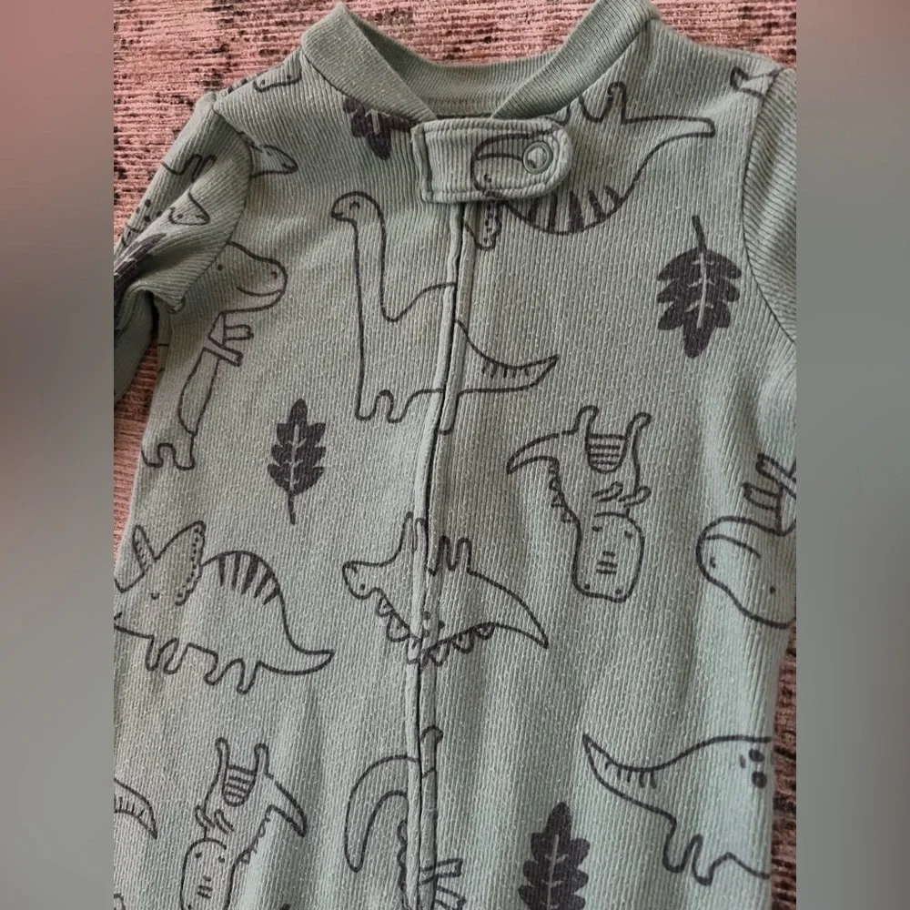 Carter's Dino Print Footie - Mint Green